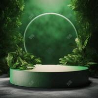 Naturel product display background stage with blank podium pedestal photo