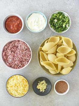 taco relleno conchas foto