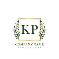 KP Initial beauty floral logo template vector