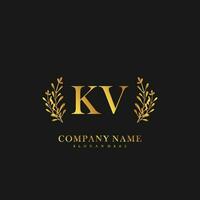 KV Initial beauty floral logo template vector