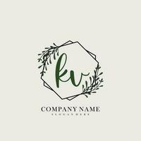 KV Initial beauty floral logo template vector