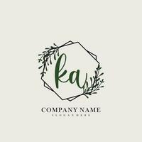 KA Initial beauty floral logo template vector