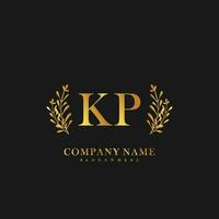 KP Initial beauty floral logo template vector