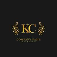 KC Initial beauty floral logo template vector