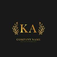 KA Initial beauty floral logo template vector