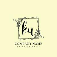 KU Initial beauty floral logo template vector