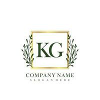 KG Initial beauty floral logo template vector