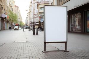 ai generativo un blanco blanco firmar tablero Bosquejo aislado fuera de foto