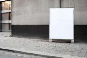 ai generativo un blanco blanco firmar tablero Bosquejo aislado fuera de foto