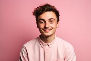 a man on solid color background with a Smile facial expression photo