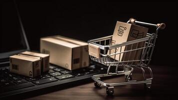 E-commerce online shopping concept delivery concept photo