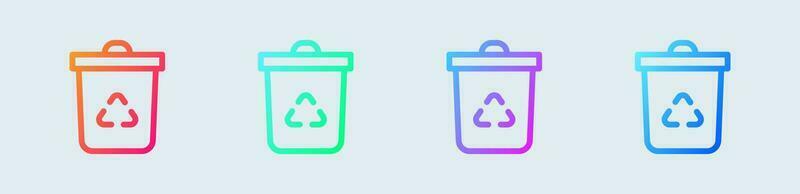 Recycling line icon in gradient colors. Ecology signs vector illustration.