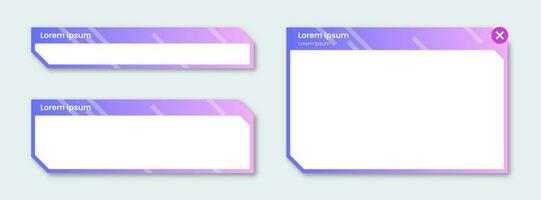 Futuristic lower third and pop up illustration. Video overlay element. vector