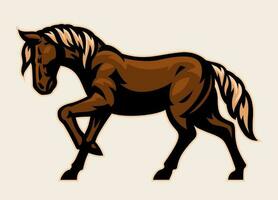 Horse Walking in Bold Sport Mascot vector