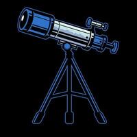 Telescope on the tripod for exploring the space vector