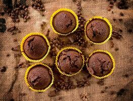 Sweet chocolate muffins photo