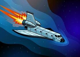 space shuttle ship in the space vector