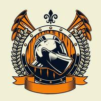 Knight Crest Vintage Design vector