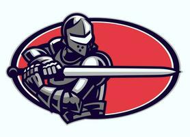 Knight Noble Sword Warrior in Bold Sport Logo Style vector