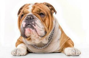 Portrait of english bulldog photo