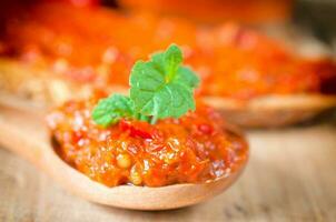 Ajvar bread spread photo