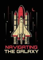 Vintage shirt design of Space Shuttle vector