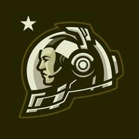 Women Astronaut Head Space Technology vector