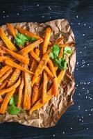 Sweet potatoes fries photo