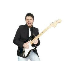 Musician isolated on white photo