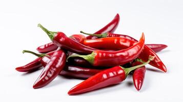 Chili on white isolated. Hot chili peppers with clipping path, photo