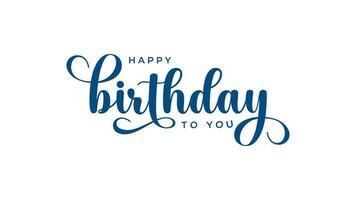 Happy Birthday Text Animation Blue Color and White Background video