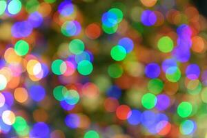 Christmas garland blurred. Abstract and colorful photo