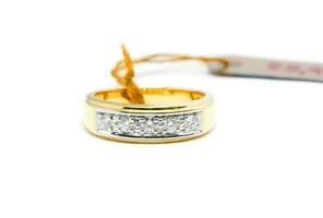 beautiful Gold ring with diamond isolated photo