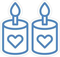 Wedding Candle Vector Icon Style