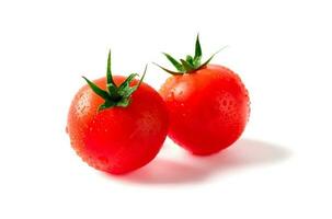 Fresh Tomatoes isolated on white. photo