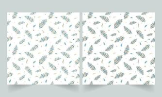 Set Of Ethnic Feather Seamless Pattern Background. vector