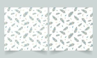 Set Of Ethnic Feather Seamless Pattern Background. vector