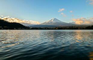 Landscape of Fuji Mountain at Lake Kawaguchiko photo