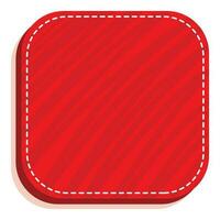 Red Blank Square Label Or Tag Element On White Background. vector