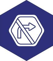 No Right Turn Vector Icon design