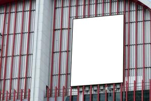 Mock up white background billboard and clipping path on building photo