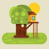 Tree House, Isolated Background. vector