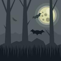 Night Of Full Moon, Isolated Background. vector