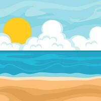 Beach In The Summer, Isolated Background. vector