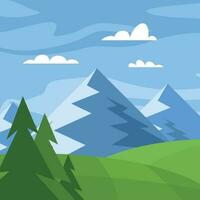 Mountains Natural Landscape, Isolated Background. vector