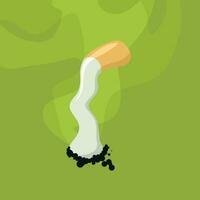 Cigarette Stubbed Out, Isolated Background. vector