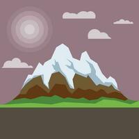 Snow On The Mountains, Isolated Background. vector