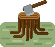 Tree Stump Vector Image, Isolated Background.