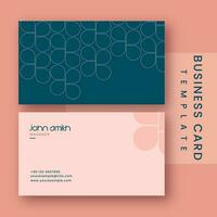 doble lado de negocio tarjetas diseño en azul y rosado color para publicación. vector
