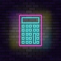 Accounting calculator math icon brick wall and dark background. vector